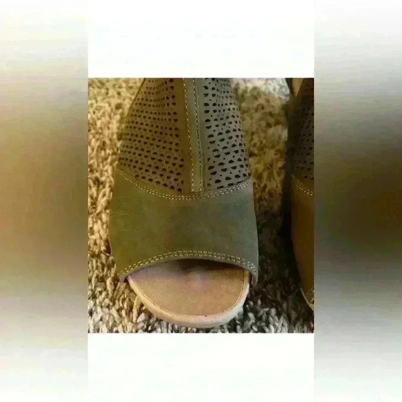 EARTH open-toe shootie brown leather ankle bootie sixe 9w - Picture 8 of 10